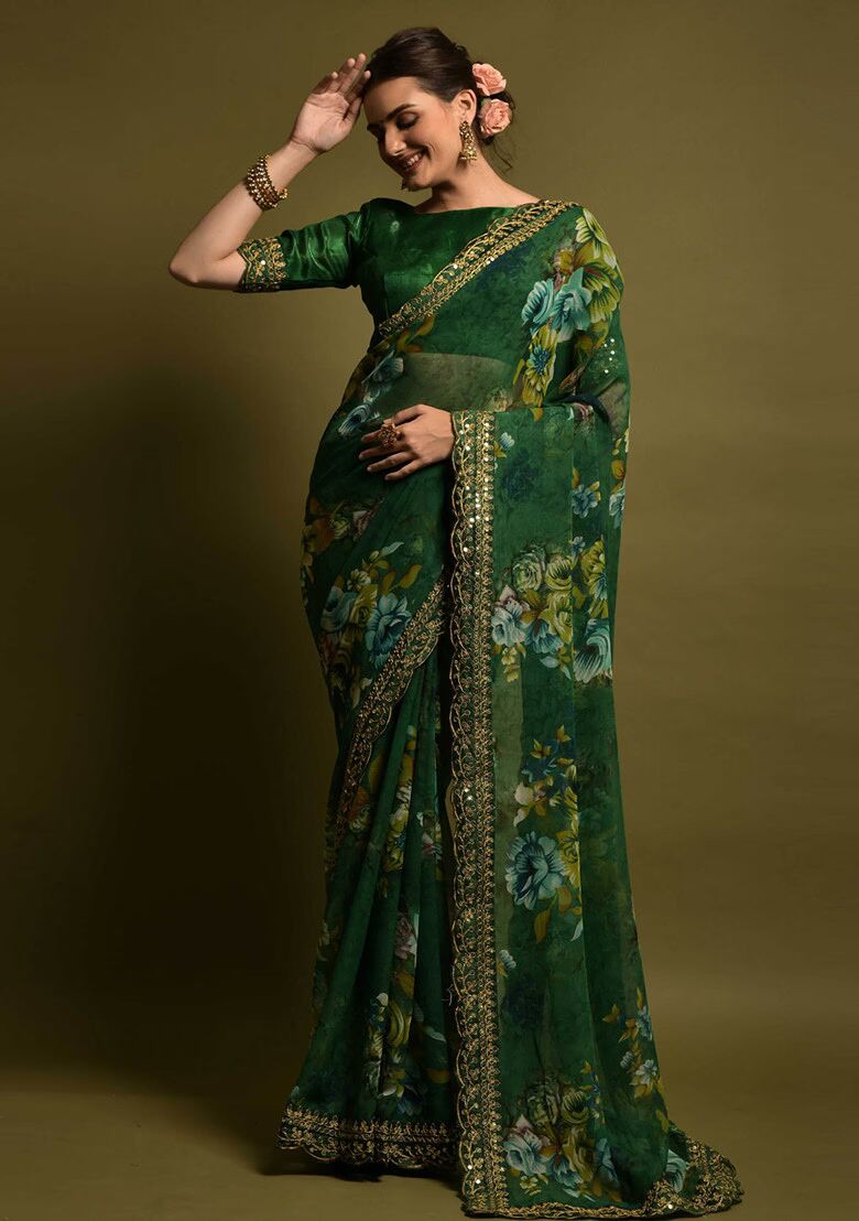 Saree green 1
